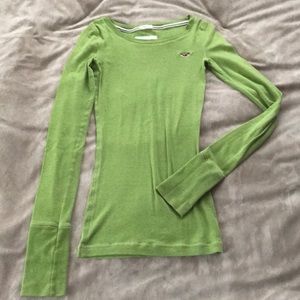 Green solid long sleeve